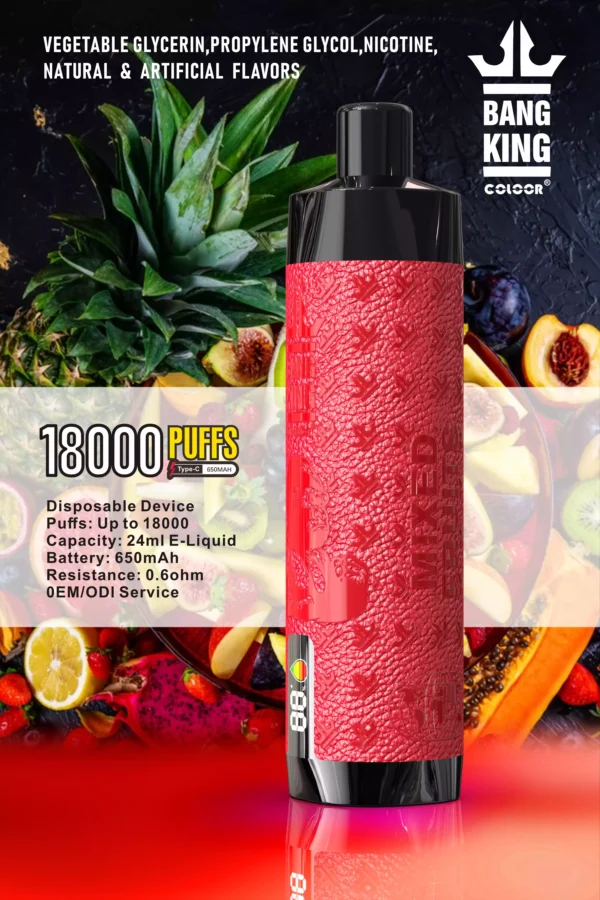 Vente en gros BANG 18000 Puffs DTL Screen 25ml Type C Vapes jetables pour les commandes en gros à 19 échelles