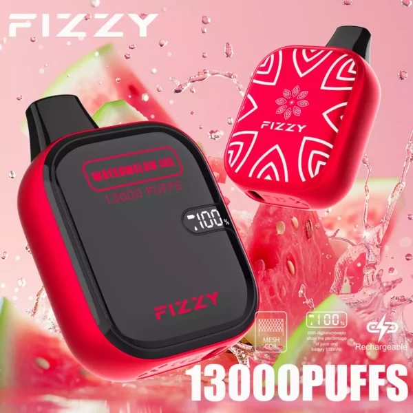 Fizzy Boom 13000 Puffs 13K 2 5 Nicotine 21 ml 650 mAh Vapes jetables en gros Saveurs multiples Bobine de maille 9