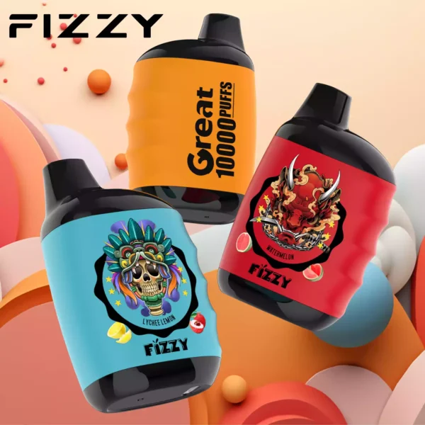 Fizzy Great 10000 Puffs 10K 2% 5% Nikotín 18ml Veľkoobchodné jednorazové vapes 10 vybraných príchutí s LCD obrazovkou (8)