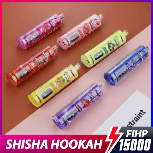 Wysokiej jakości szisza FIHP Shisha 15000 Pro Puffs 0,6 nikotyna 22 ml 650 mAh Zakup hurtowy z wyświetlaczem LED 16