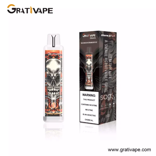 Rendeljen nagy mennyiségben Grativape iStorm 12000 Puffs 12K 0 2 3 5 Nikotin 550mAh Nagykereskedelmi Eldobható Vapes LED Fénnyel 2 méretezett