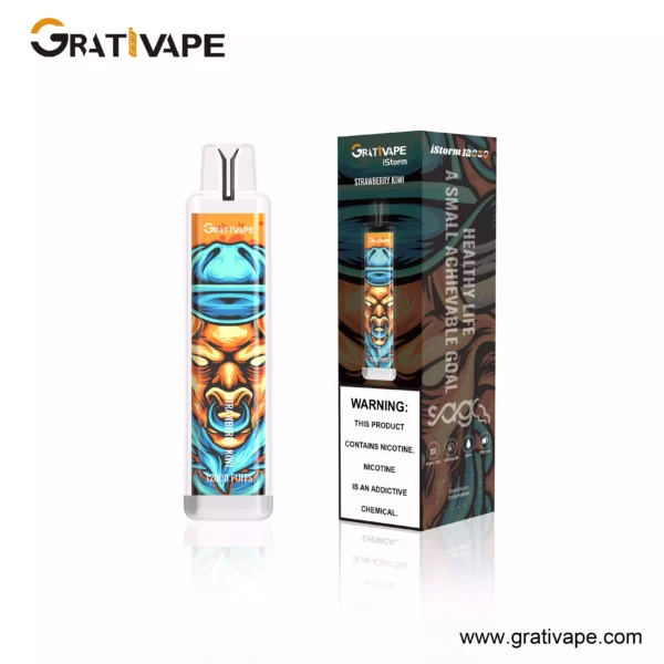 Rendeljen nagy mennyiségben Grativape iStorm 12000 Puffs 12K 0 2 3 5 Nikotin 550mAh Nagykereskedelmi Eldobható Vape LED Fénnyel 3 méretezett