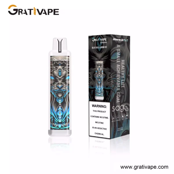 Rendeljen nagy mennyiségben Grativape iStorm 12000 Puffs 12K 0 2 3 5 Nikotin 550mAh Nagykereskedelmi Eldobható Vape LED Fénnyel 4 skálázott