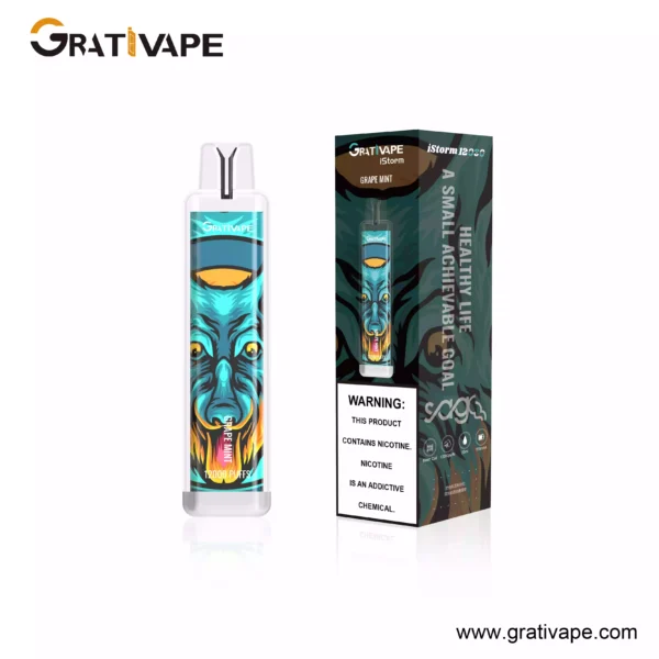 Nagy volumenű Grativape iStorm 12000 Puffs 12K 0 2 3 5 Nikotin 550mAh nagykereskedelmi eldobható vape 7 skálázott LED lámpa rendelése