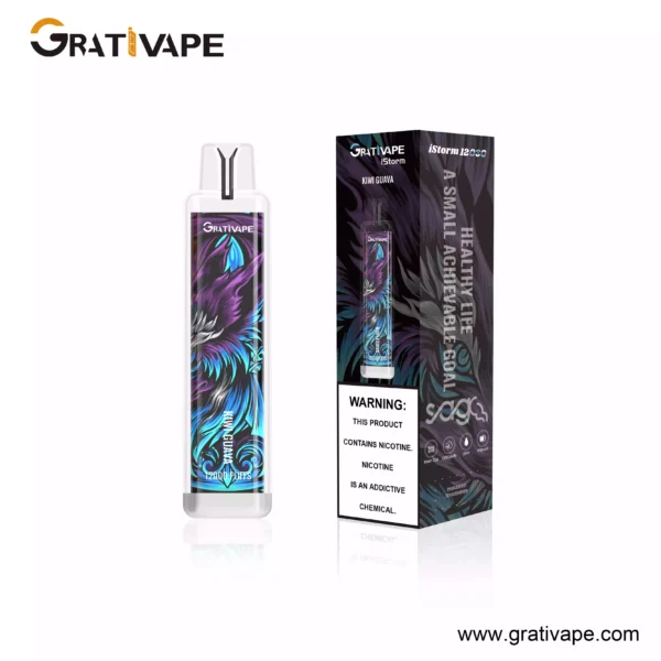 Rendeljen nagy mennyiségben Grativape iStorm 12000 Puffs 12K 0 2 3 5 Nikotin 550mAh Nagykereskedelmi Eldobható Vapes LED Fénnyel 8 méretezett