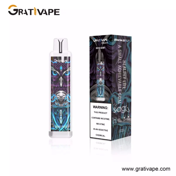 Nagy volumenű Grativape iStorm 12000 Puffs 12K 0 2 3 5 Nikotin 550mAh nagykereskedelmi eldobható vapes 9 skálázott LED fénnyel rendelése