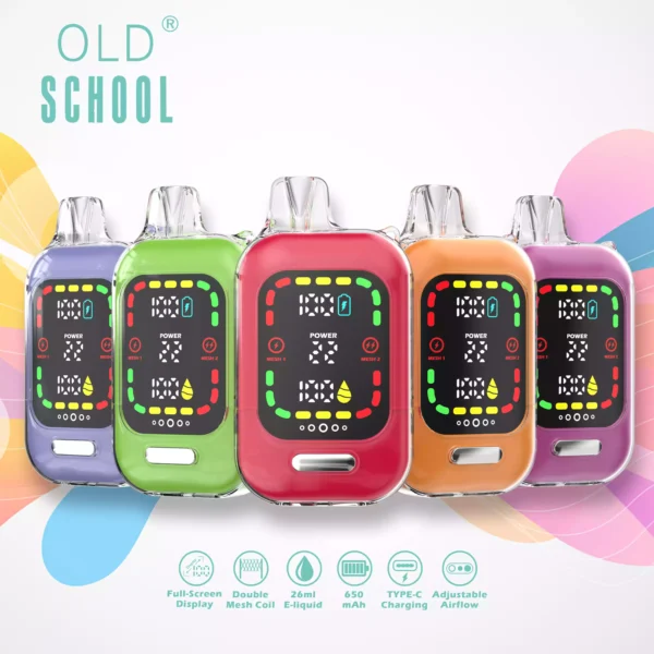 Son Derece Tercih Edilen OLD School MO 28000 Puflar 28K 0 2 3 5 Nikotin 26ml Toptan Tek Kullanımlık Vape 4 ölçekli