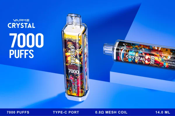 Hot Item VAPME CRYSTAL 7000 Puffs 7K 0% 2% 3% 5% Nikotin 18 ml Großhandel Einweg-Vapes bis zu 30 verschiedene Geschmacksrichtungen (14)