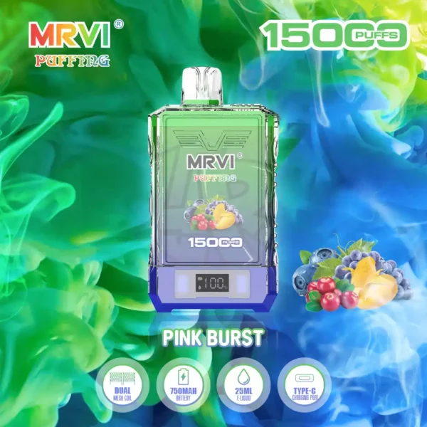 MRVI PUFFING 15000 PUFFS 15K 2% 5% Никотин 25 мл 750 мАч Оптовая одноразовая катушка для вейпа с двойной сеткой (10)