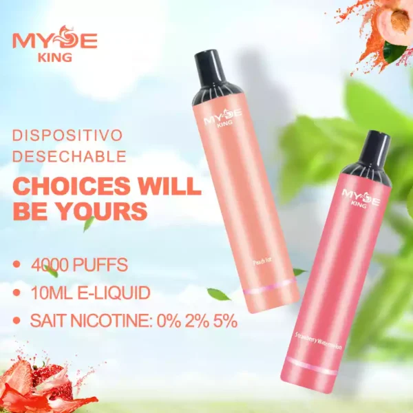 MYDE King 4000 Puffs 5 Nicotina 10 ml Vapes desechables al por mayor Hasta 10 sabores diferentes directos de fábrica 4