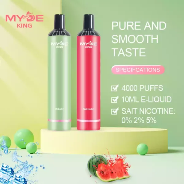 MYDE King 4000 Puffs 5% Nicotina 10 ml Vapes desechables al por mayor hasta 10 sabores diferentes directamente de fábrica (5)