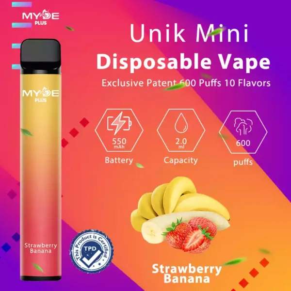 MYDE Plus 600 vpihov 2 nikotina 2 ml 550 mAh veleprodajni Vape za enkratno uporabo 10 izbranih okusov neposredno iz tovarne 10