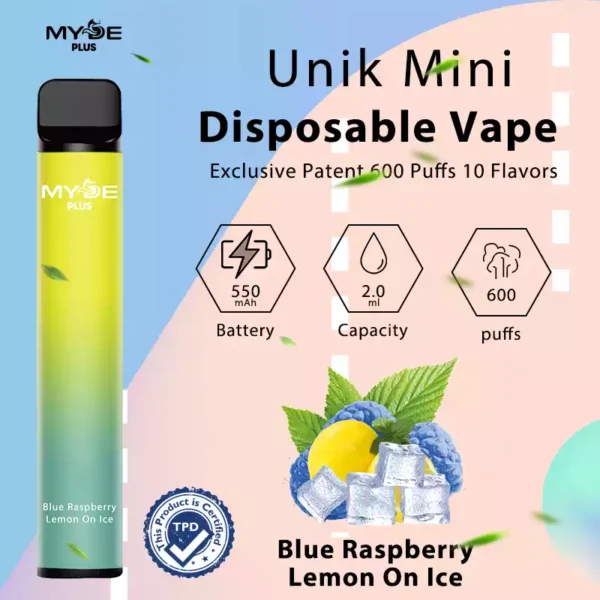 MYDE Plus 600 vpihov 2 Nikotin 2 ml 550 mAh Veleprodajni Vape za enkratno uporabo 10 izbranih okusov neposredno iz tovarne 12