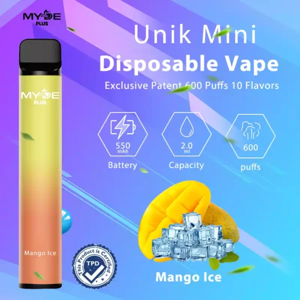 MYDE Plus 600 vpihov 2 Nikotin 2 ml 550 mAh Veleprodajni Vape za enkratno uporabo 10 izbranih okusov neposredno iz tovarne 13