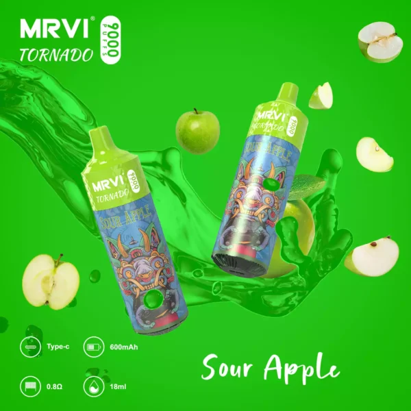 La elección popular MRVI TORNADO 9000 sopla 9K 2 3 5 nicotina 18 ml al por mayor Vapes desechables tipo C recargable 10