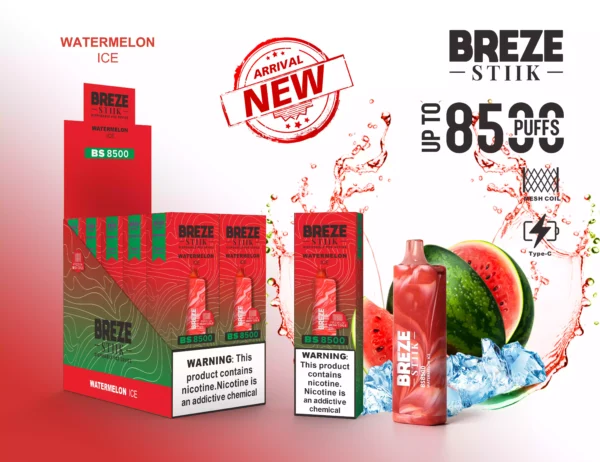 Suosittu kysyntä Breze Stiik BS 8500 Puffs Alkuperäinen tehdastarvike 17 ml 600 mAh tukku kertakäyttöiset vappes 2 5 nikotiini 13 skaalattuna