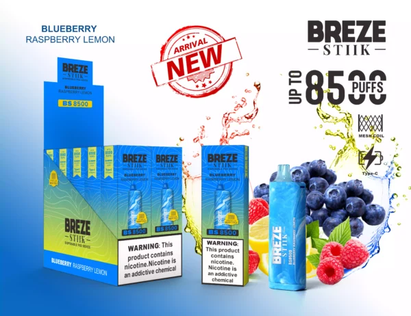 Suosittu kysyntä Breze Stiik BS 8500 Puffs Alkuperäinen tehdastarvike 17 ml 600 mAh tukku kertakäyttöiset vappes 2 5 nikotiini 24 skaalattuna