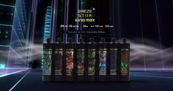 Nejlepší volba Breze Stiik King Max 10 000 oddechů 10K Typ C 0 1 Nikotin Factory Direct 20 ml 850 mAh Velkoobchodní jednorázové vapky 10