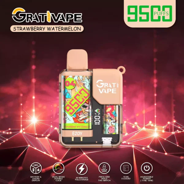 Well Crafted Grativape Ejoy 9500 Puffs 0 2 3 5 Nikotin 18 ml 650 mAh Veleprodajni Vape za enkratno uporabo z nastavljivo močjo 2