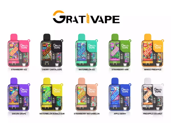 Dobro izdelane Vape Grativape Ejoy 9500 Puffs 0% 2% 3% 5% Nikotin 18ml 650mAh Veleprodajne Vape za enkratno uporabo z nastavljivo močjo (7)