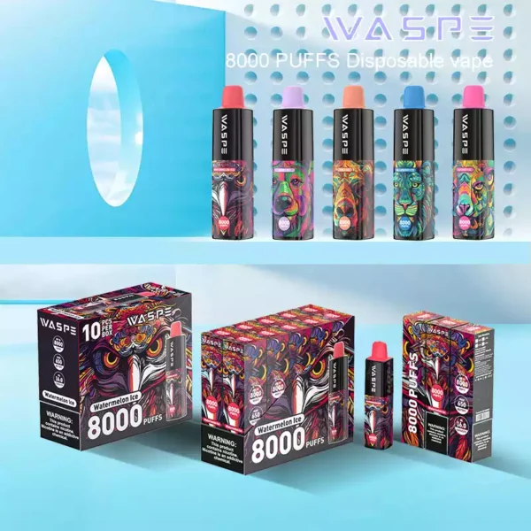 Hulgimüük WASPE 8000 Puffs 8K 0 2 3 5 Nikotiini ühekordselt kasutatav Vapes Mesh Coil 16 ml otse tehasest 13