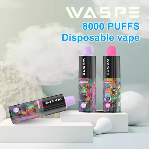 Hulgimüük WASPE 8000 Puffs 8K 0 2 3 5 Nikotiini ühekordselt kasutatav Vapes Mesh Coil 16 ml otse tehasest 7