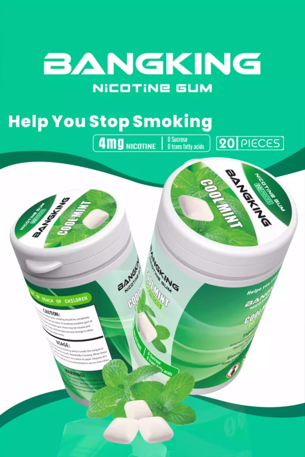 GOMME DE NICOTINE Bang King très appréciée Vente en gros 4MG Nicotine provenant de l'usine d'origine 2 saveurs sélectionnées 8 échelles